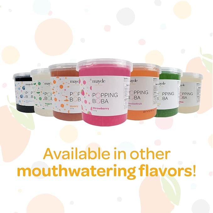 Mayde Popping Boba Pearls Popping Boba Balls For Drinks Bubble Fruit Popping Pearls For Bubble Tea Smoothies &amp More Mango Flavor 7 Pounds