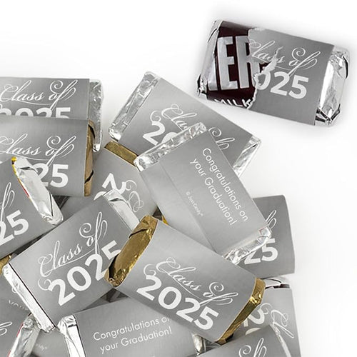 124 Pcs Silver Graduation Candy Party Favors Miniatures &amp Silver Kisses (1.52 lbs Approx. 124 Pcs)