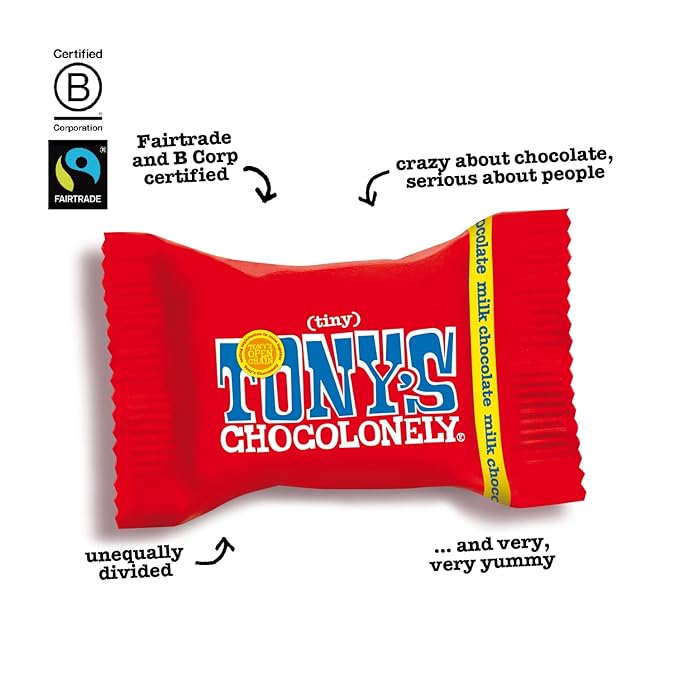 Tony’s Chocolonely | Tiny Tony’s 32% Milk Chocolate Bites | 100 Bites (Milk)