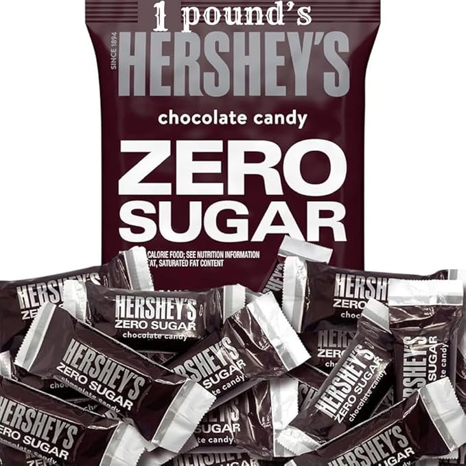 HERSHEY'S Zero Sugar Assorted Chocolate Candy Bag Zero Sugar Assorted Flavors for Special Occasions (1 Pound Milk Chocolate)