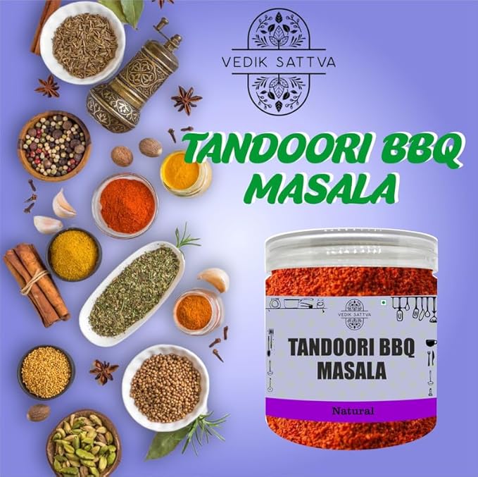 Vedik Sattva Natural Tandoori Bbq Masala 2.64 OZ / 75 GM | Pack Of 1 Box
