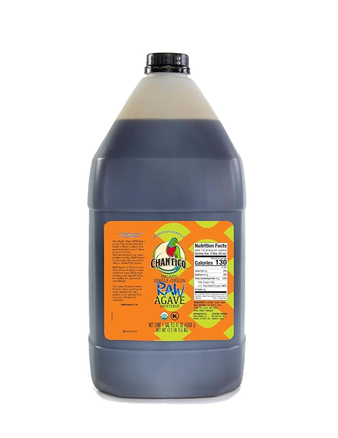 Chantico Agave Sweetener (Raw Agave 12.3 LB) Organic Natural Sugar Substitute with a Premium Food Taste - Stevia Alternative That Can Be Used For Baking