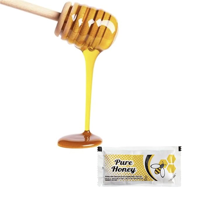 Honey Lover’s Gift Pack – 60 Individual Packets of Pure Honey – Perfect for Tea Coffee Travel and Snacking Single Serve Packet