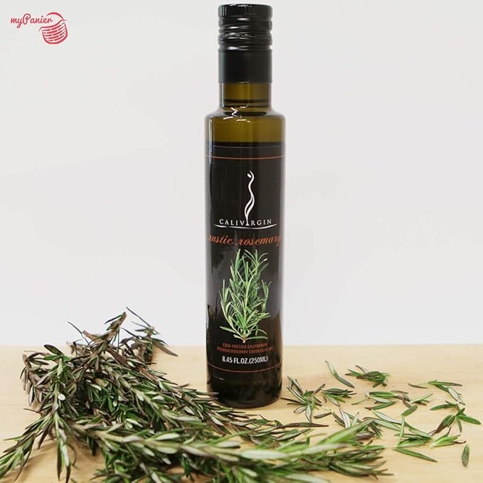 Calivirgin Rosemary Olive Oil - Rosemary Infused Extra Virgin Olive Oil - Cold Pressed Olive Oil - Rosemary Flavored Olive Oil - No Preservatives Organically Grown Olives - Gourmet Olive Oil - 250ml