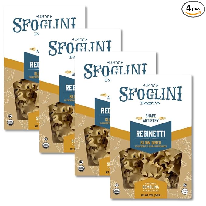 Sfoglini Organic Durum Semolina Reginetti Pasta (4-Pack 12oz Each)