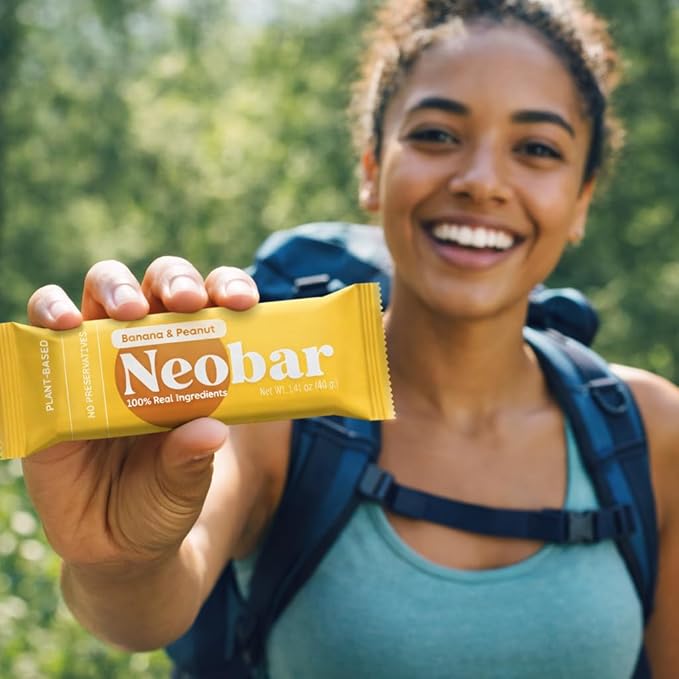 NEOBAR Banana Peanut Fruit and Nut Bars - Plant-Based Vegan Snack Bars Gluten Free Dairy Free Snacks No Added Sugar No Preservatives Non-GMO | 12 Count
