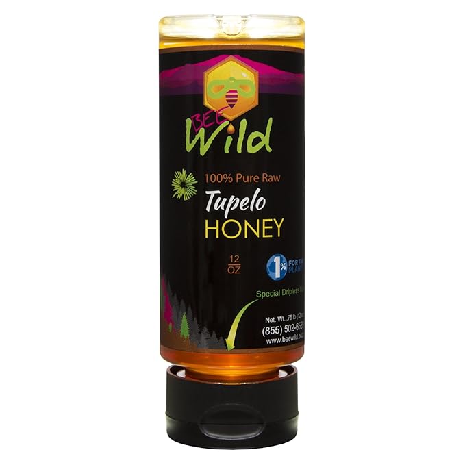 Bee Wild 100% Pure Raw Organic Unfiltered Honey - Tupelo 12 ounce