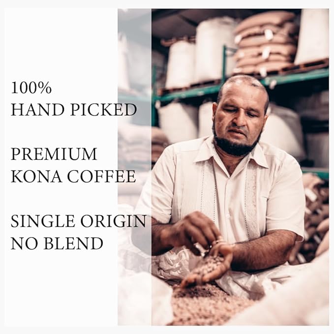 Hawaiian Kona Coffee Whole Beans100% Kona Single OriginExtra Fancy Top Grade Medium Roast 100% Hand Picked from Our Coffee Estate in Hawaii(La Fantaisie8 oz)