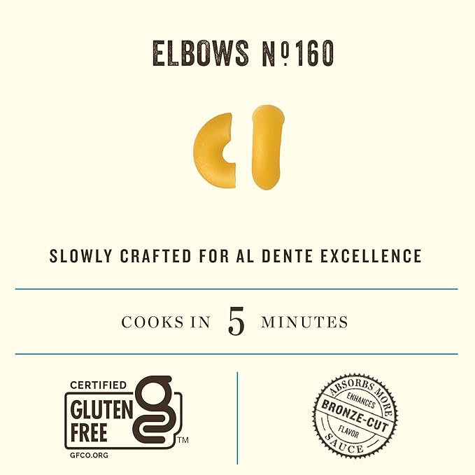 Rummo Gluten Free Elbows Pasta N.160 - Elbow Macaroni Noodles Made with Brown Rice &amp Corn Whole Wheat Pasta GF Pasta Noodles- 12 Ounce (Pack of 16)
