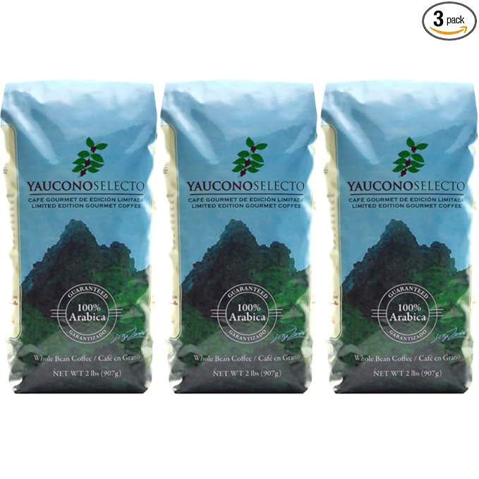 Yaucono Selecto Limited Edition Gourmet Whole Bean Coffee Bag 2 Pound (Pack of 3)