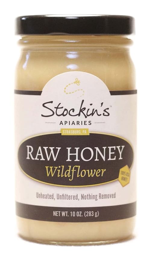 Stockin's Apiaries Raw Wildflower Honey Unheated Unfiltered &amp Nutritious 10 Oz.