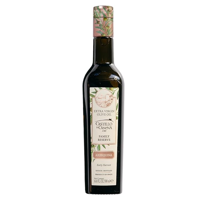 Castillo De Canena Extra Virgin Olive Oil (16.8 fl. oz.) Arbequina Award Winning Early Harvest High Polyphenol Cold-Pressed Purity | Rich Bold Flavor Profile | Bread Soup Pasta Salad Dressing V