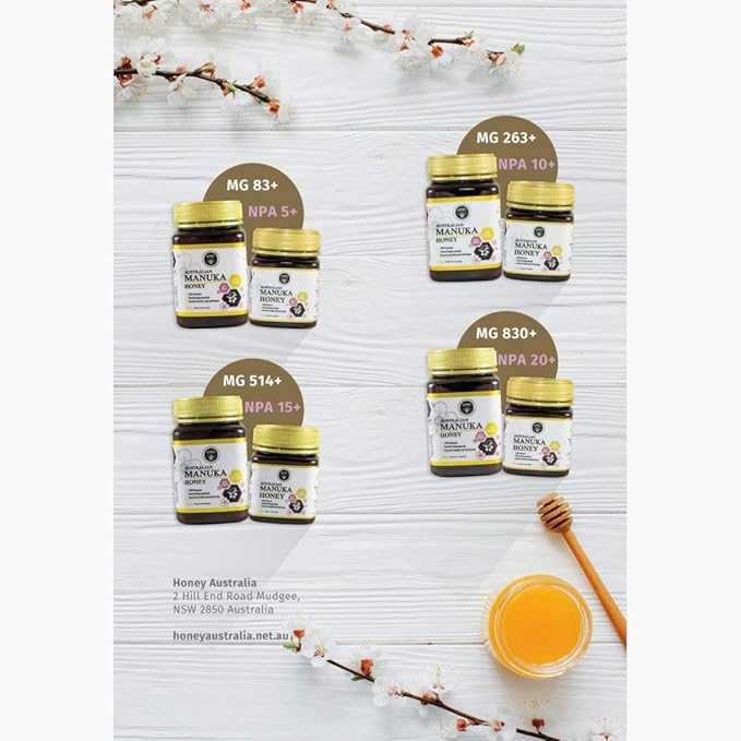 Honey Australia Manuka Honey MGO 830+ | 8.8 oz | Medical Grade Organic Raw Certified Pure Manuka Honey for Daily Health &amp Wellness | Delicious Rich Taste Also Suitable For Skin Care