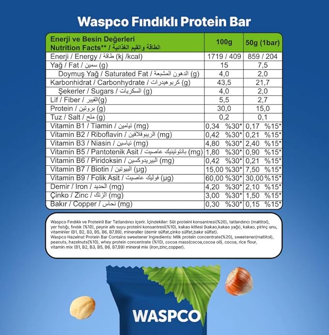(12 Count) Protein Bars NUTS Gluten Free with 15g Protein and 2g Sugar 50G