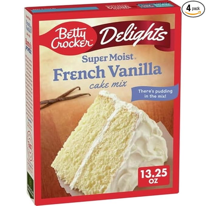 Betty Crocker Delights Super Moist French Vanilla Cake Mix (Pack of 4)