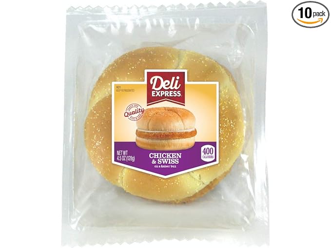 Deli Express Chicken and Swiss Sandwich 4.5 Ounce -- 10 per case.
