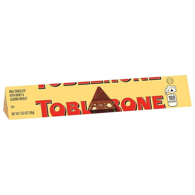 TOBLERONE Milk Chocolate Bar with Honey and Almond Nougat Valentines Day Chocolate Candy 20 - 3.52 oz Bars