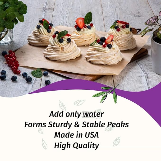 Eggylicious Meringue Powder – Made w/Pure Egg Whites - Gives Body &amp Stability to a variety of icings – Ideal for Homemade Filling/Royal Icing/Cake Decorations &amp More – Preservatives Free – 1lb
