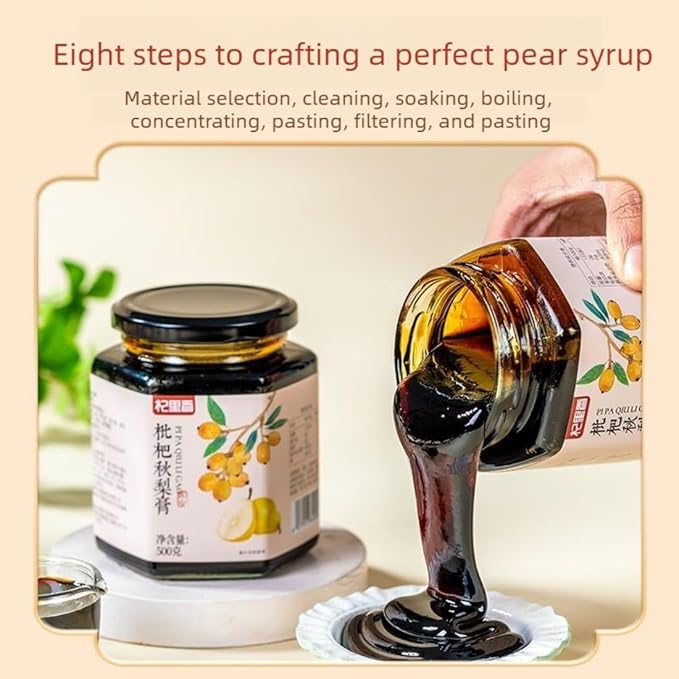 Loquat &amp Autumn Pear Syrup Natural Loquat &amp Pear Syrup - No Added Sugar Pure Fruit Concentrat No Preservatives Concentrated Paste for Daily Use