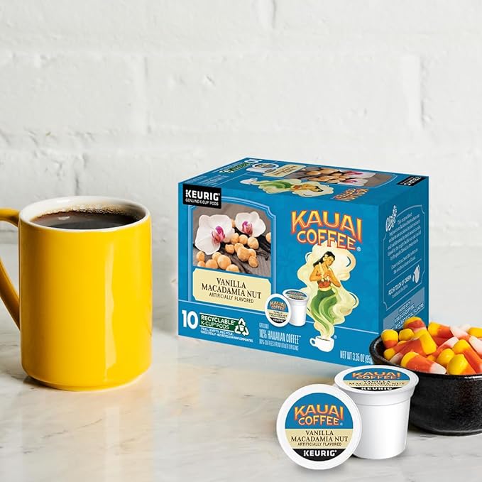 Kauai Coffee K-Cup Pods Mocha Macadamia Nut &amp Vanilla Macadamia Nut 10 CT (2ea) (Variety Pack)