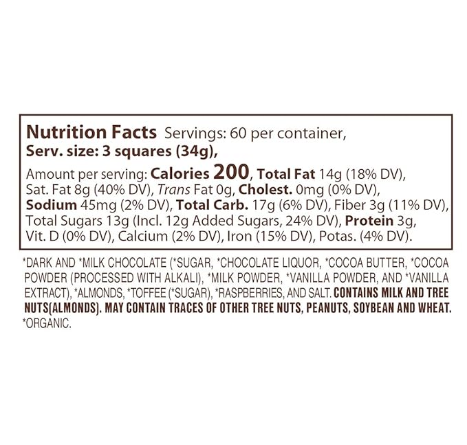 Lake Champlain Bulk Assorted Organic Chocolate Squares 175 Pieces 4.5 Pounds