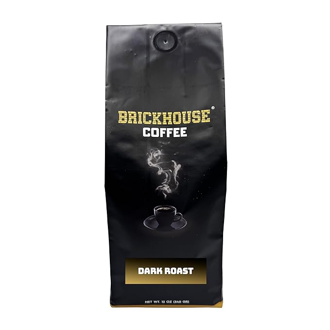 Brickhouse Dark Roast Ground Coffee – Bold &amp Smoky Finish 100% Arabica 6-Pack (12oz Bags)