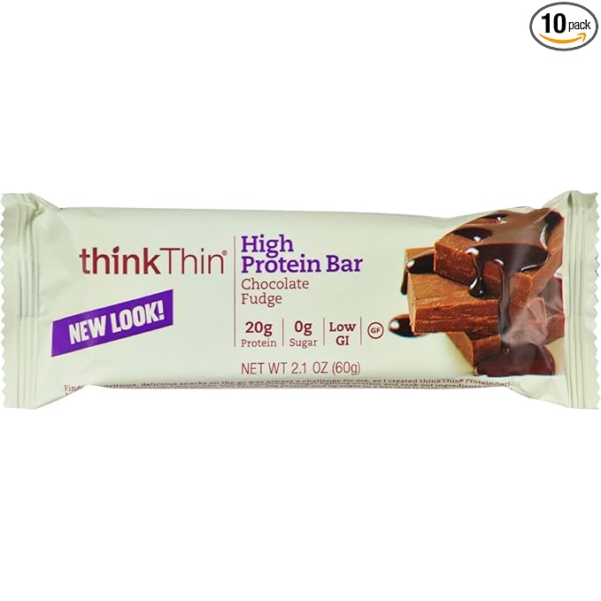 Think Products Thin Bar - Chocolate Fudge - Case of 10-2.1 oz