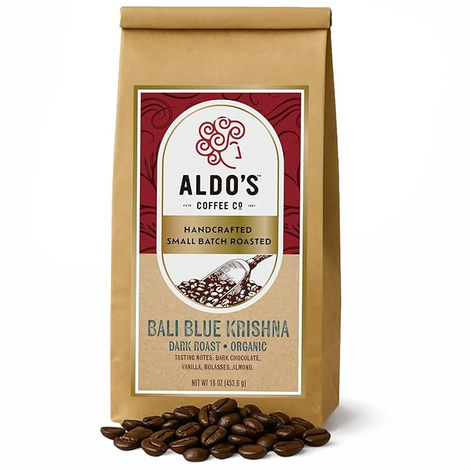 Aldo's Coffee Company Bali Blue Whole Bean Coffee - Organic Single Origin Low Acidity - 16 oz
