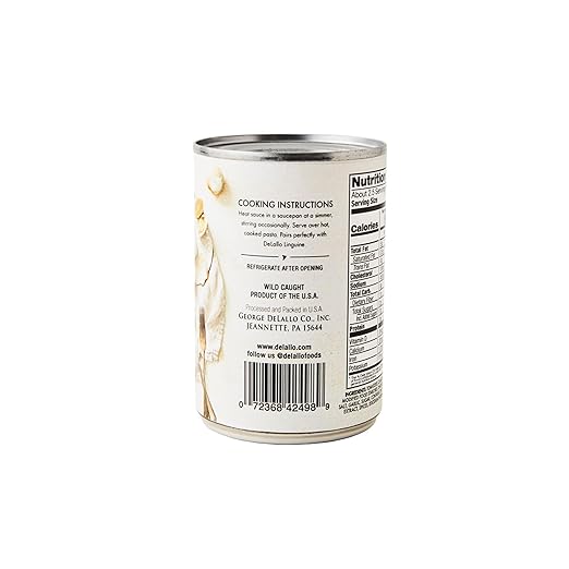 DeLallo Italian Red Clam Sauce 10.5 Ounce Can 6 Pack Made with Fresh Sea Clams Dairy Free