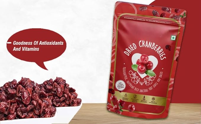 Generic Cranberry Dry fruit (pack of 1) Healthy Snacks Fiber Rich Highly Nutritional No Added Sugar -200 gm