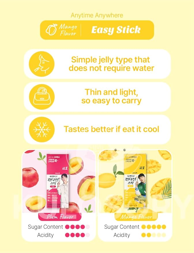 KULOSORY Easy Tomorrow Mango &amp Plum Jelly Sticks (11 Pack 18g Each Dissolvable Sticks)