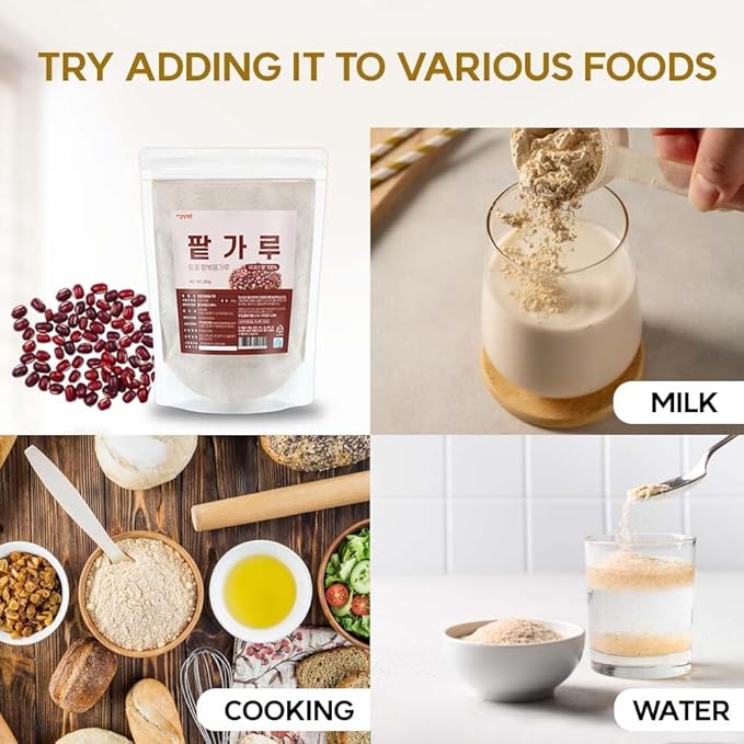 Roasted Korean Red Bean Powder – 100% Toasted Adzuki Beans from Korea Finely Ground No Additives Plant-Based Ingredient for Smoothies Desserts Cooking 볶은팥가루 (10.6 oz (300g) Roasted Red Bean)