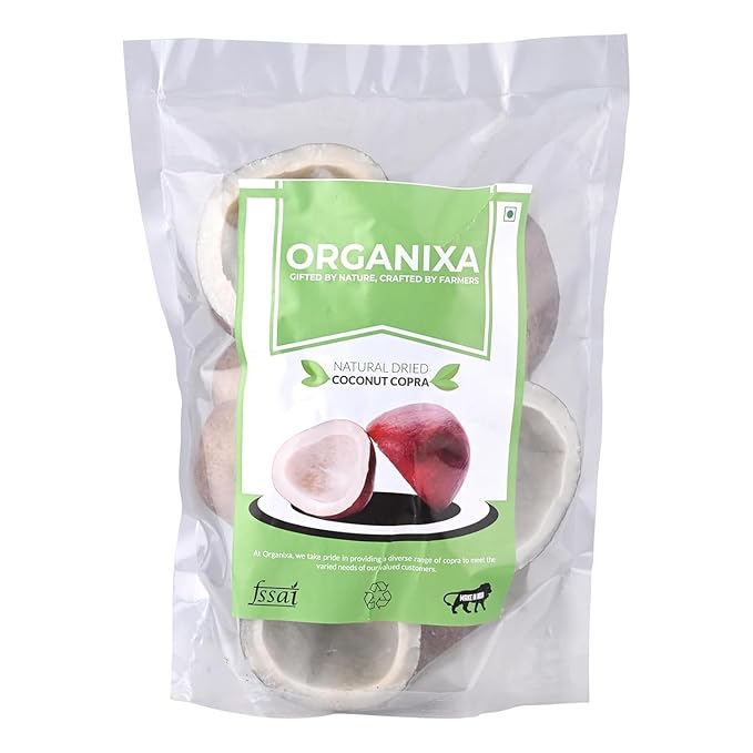 Generic Dry Coconut Copra Slices Fo baking cooking and snacking - 500 Grams (half cutted)