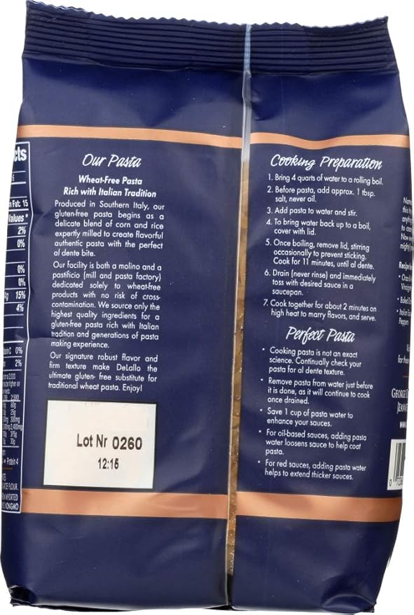 Delallo Gluten Free Orzo No.65 Pasta 12-12 Oz Packages