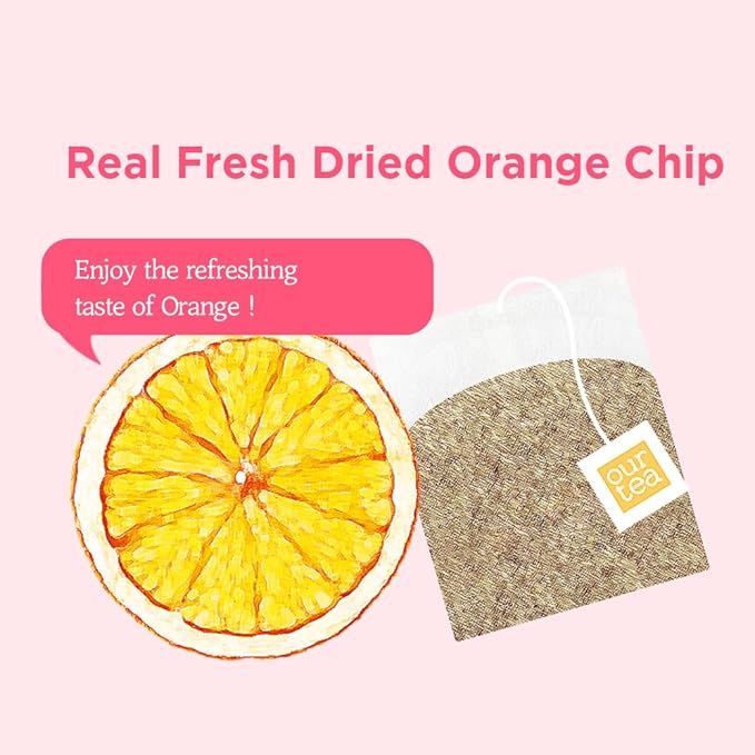 ROASTIQUE Orange Grapefruit Black Tea with Real Dried Fruit – Premium Orgainc Tea Sweet Fruit Blend Hot or Iced Tea Eco-friendly PLA bags 8 Tea Bags