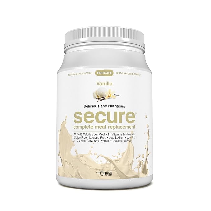 ANDREW LESSMAN Secure Soy Complete Meal Replacement - Vanilla 30 Servings - Only 63 Calories 7g Non-GMO Soy Protein Vitamins and Minerals Low-Fat Nutritious and Delicious Mixes Instantly