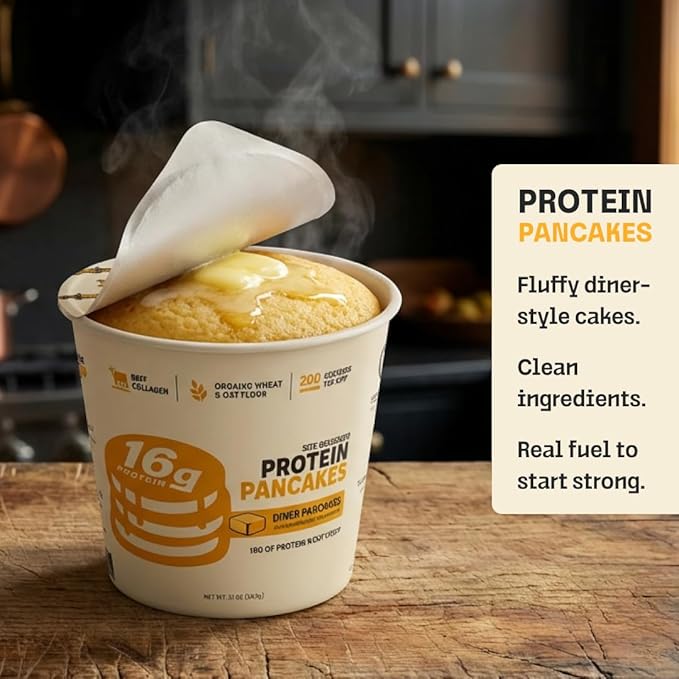 Beef Cakes Beef Collagen Protein Pancakes (12 Pack Diner Style) – 16g Protein Clean Ingredients No Dairy or Seed Oils – High Protein Snack for Athletes