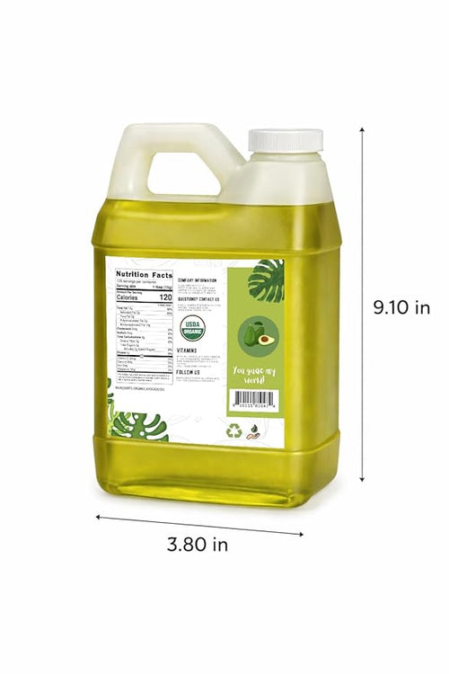 4 LBS/64 FL.OZ Certified Organic Unrefined Extra Virgin Raw Avocado Oil
