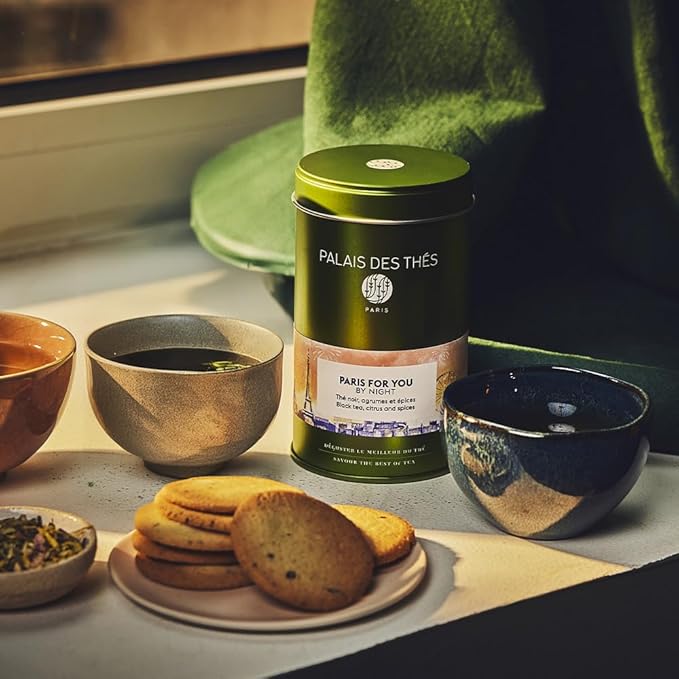 Palais des Thés Black Tea - Organic Paris For You By Night Blend Citrus &amp Spices - Premium Loose Leaf Tea Tea Tea Serves 20-25 Cups - 3.5oz Tin