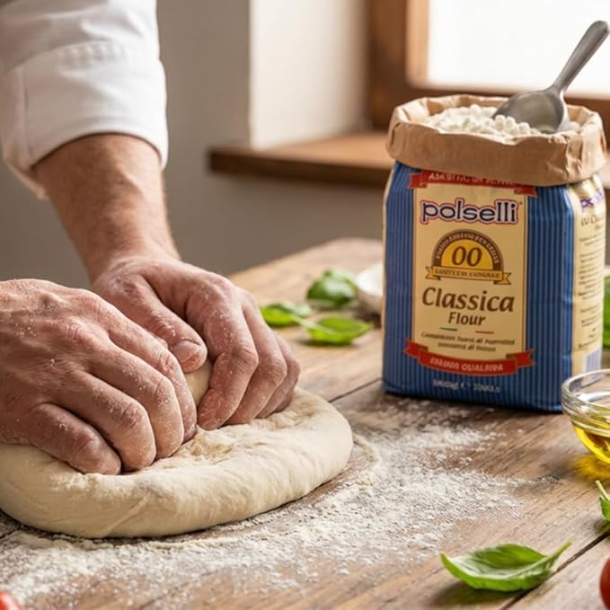 POLSELLI Classica Type 00 Double Zero Flour All Natural for Pizza Bread Pasta and Baking 1 kg (2.2 lbs)