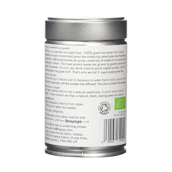 teapigs Organic Matcha Tea Tin 80 Gram