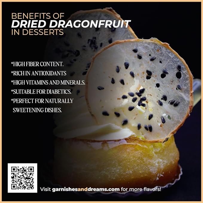 Garnishes &amp Dreams Dehydrated &amp Dried Yellow Dragon Fruit (5.5oz) – Natural Exotic Tropical Fruit Chips for Cocktails Mixology Baking &amp Desserts No Sugar Added Edible Dried Fruit Garni