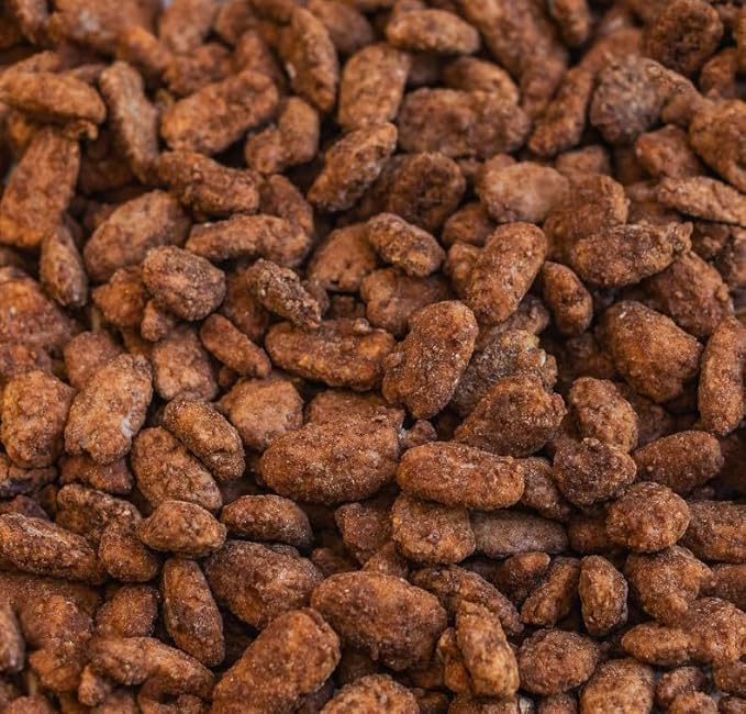 The Pecan Pantry - 1 lb Premium Cinnamon Sugar Pecan Halves - U.S.A. Grown - Resealable Bag - Perfect for Baking Snacking and Cooking