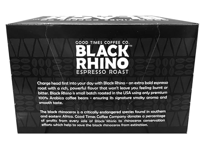 Good Times Coffee Co. Black Rhino Espresso Roast Coffee Single Serve Pods 12 Count (Pack of 3)
