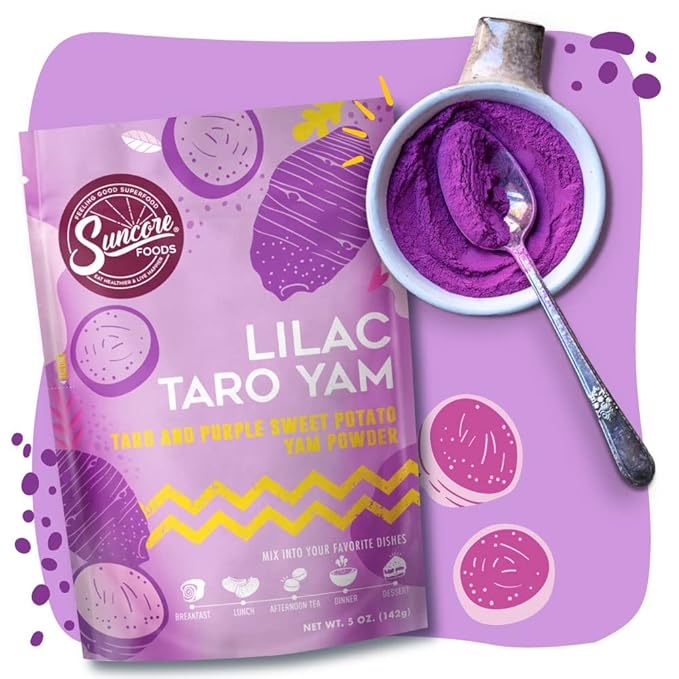 Suncore Foods Lilac Taro Yam Powder Light Purple Food Coloring Powder Gluten-Free Non-GMO 5oz 1 Pack