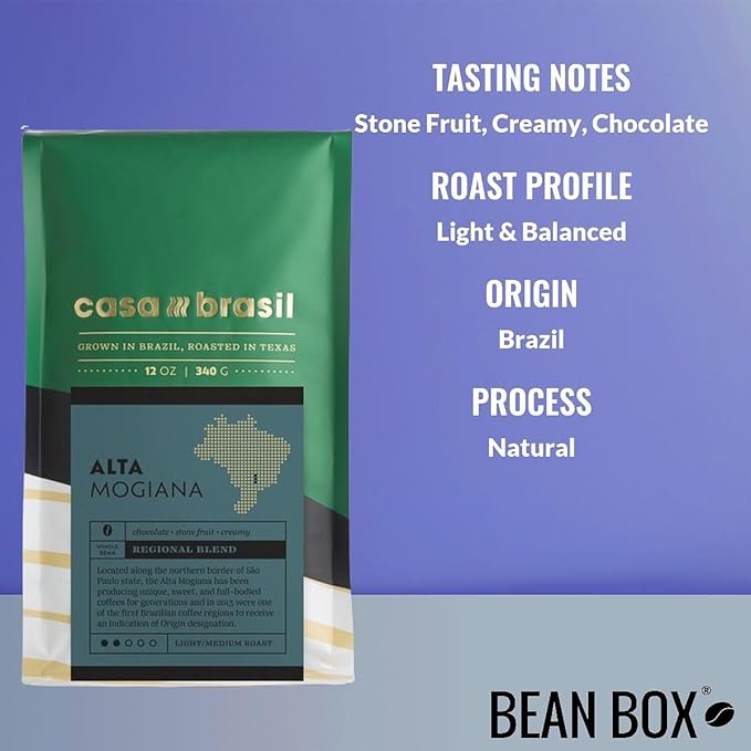 Alta Mogiana - Roasted by Casa Brasil Coffees - Whole Bean Coffee - 5 Pound Bag