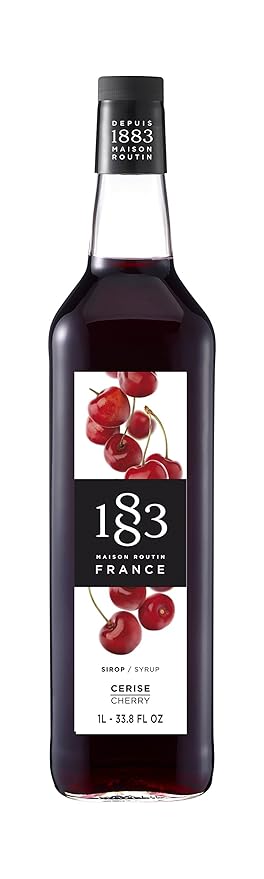 1883 Cherry Syrup for Drinks Made in France 1 Liter Glass Bottle