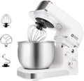 Kitchen in the box Stand Mixer3.2Qt Mini Electric Food Mixer6 Speeds Portable Lightweight Kitchen Mixer for Daily Use with Egg WhiskDough HookFlat Beater (White)