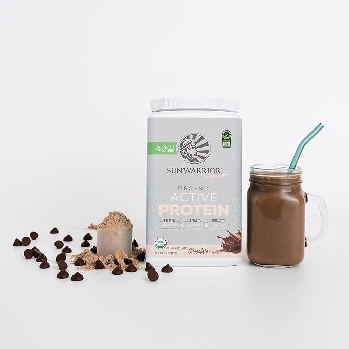 Sunwarrior Active Preworkout Hydration Blend &amp Chocolate Active Organic Protein Powder Set | Bundle &amp Save | Non-GMO Soy Dairy &amp Gluten Free (30 Servings Pre Workout 20 Servings Protein)