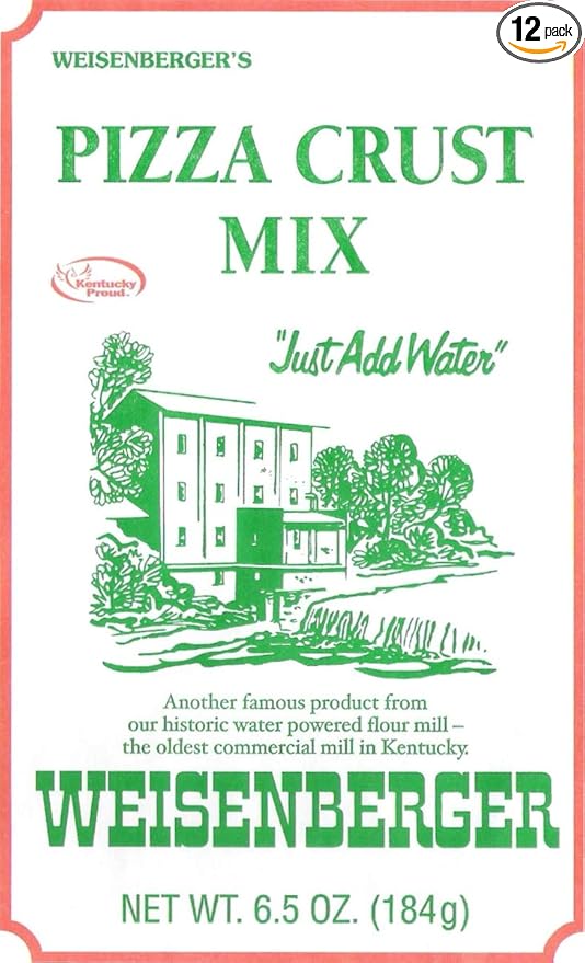 Weisenberger Pizza Crust Mix - Pizza Dough Mix for Homemade Pizza - Pizza Flour Mix for Pizza Crust Dough In Minutes - Premade Pizza Dough Fresh Ingredients No Preservatives - 6.5 oz 12 Pack